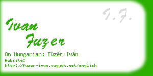ivan fuzer business card